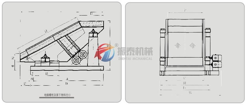 懸臂振動篩（彈臂振動篩）激振器式外形圖